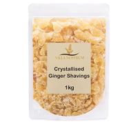 Crystallised Ginger Shavings 1kg - Crystallised Fiery Ginger, Perfect for Adding a Crunchy Kick to Cakes, Buns or Cookies or Mixed into Homemade Granola Added to Breakfast Oat Bars - by Villa Nostrum