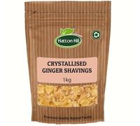 Crystallised Ginger Shavings 1kg - Perfect for Adding a Crunchy Kick to Cakes, Buns or Cookies or Mixed into Homemade Granola Added to Breakfast Oat Bars - by Hatton Hill