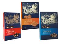 Crystallised Stem Giinger,Dark Chocolate Giinger,Milk Chocolate Ginger Mixed Chocolates Boxes 125g - Ginger Chocolate Boxes - pdks (3 x Mixed Chocolate Boxes)