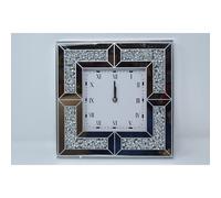 CRYSTALLIZED Crushed Diamond Wall Clock Crystal Jewel Silver