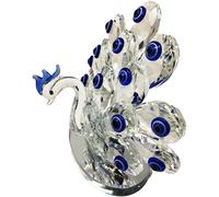 CRYSTALLIZED MIRRORED GLASS PEACOCK Handmade Craft Crushed Diamond