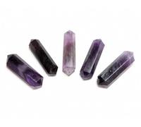crystalmiracle Amethyst 5 Pcs Double Terminated Wand Points 1.2 to 1.7 inch, Crystal Healing Reiki Feng Shui for Men Women Meditation
