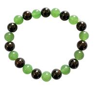 CRYSTALMIRACLE Beautiful Green Quartz Garnet Beaded Round Bracelet Healing Fashion Accessory Men Women Gift Handcrafted
