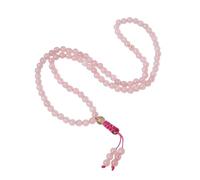 CRYSTALMIRACLE Beautiful Rose Quartz 108 Beads String Necklace Crystal Fashion Accessory For Men Women Gift Positive Energy Handcrafted