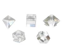 crystalmiracle Clear Quartz Five Platonic Solid Sacred Stones Geometry Set Crystal Reiki Feng Shui Gift Wellness Vaastu Handcrafted