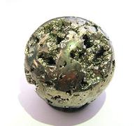 crystalmiracle Golden Pyrite Sphere Crystal Healing Gemstone Reiki FENG Shui Home Office Gift "FOOL'S Gold" Cluster Meditation VAASTU Aura