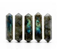crystalmiracle Labradorite Five Double terminated Points Crystal Healing Reiki feng Shui Wellness Peace Meditation Handcrafted Men Women Gift