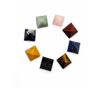 crystalmiracle Lot of 8 Multi Crystal Loose Mini Pyramids Bagua Vaastu Crystal Healing Wellness Feng Shui Reiki Home Office Gift Gemstone