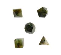 crystalmiracle Natural Labradorite 5 pcs Geometry Set Crystal Healing Solid Sacred Stone Healing Wellness Gift Handcrafted