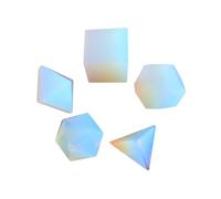 crystalmiracle Opalite 5 pc Platonic Solid Sacred Stone Geometry Set Healing Reiki Feng Shui Wellness Peace Handcrafted Vaastu