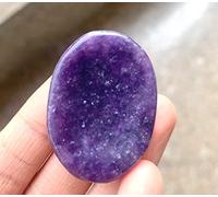 crystalmiracle Purple Lepidolite Worry Thumb Stone Crystal Healing Wellness Energy Gemstone Anxiety Power Reiki Gift Meditation Peace
