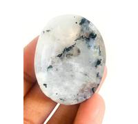 crystalmiracle Rainbow Moostone Oval Thumb Worry Stone Crystal Healing Reiki Feng Shui Gift Positive Energy Deflector Handcrafted