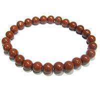 CRYSTALMIRACLE Red Jasper Beaded Round Bracelet Crystal Healing Gemstone Gift Fashion Accessory Peace