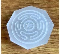 crystalmiracle Selenite 3 Inches Hexagon Shape Charging Plate Crystal Healing Reiki Feng Shui Gemstone Gift