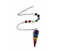 crystalmiracle Seven Chakra Gemstone Dowsing Pendulum Healing Crystals,Divination Gemstone Pendulum Crystal Reiki Feng Shui, Meditation, Gift for Men Women