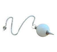 crystalmiracle White Agate Sphere Dowser Pendulum Crystal Healing Reiki Feng Shui Handcrafted