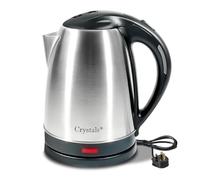 Crystals 1.8L Stainless Steel Electric Kettle, 1500W Fast Boil, Cordless, Auto Shut-Off, Boil-Dry Protection, Perfect Pour Spout, Travel Kettle - Silver (Silver)