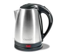 Crystals 1.8L Stainless Steel Electric Kettle, 1800W Fast Boil, Cordless, Auto Shut-Off, Boil-Dry Protection, Perfect Pour Spout, Travel Kettle - Silver (Silver)