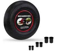 Crystals 14"/35 cm Wheelbarrow Wheel Tyre 4.00-6 PU PU Heavy Duty Rubber Wheel Replacement Tire for Garden, Trolley Barrow Go Cart Trailer Truck_Red