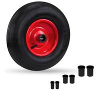 Crystals 14"/35cm Wheelbarrow Tyre 4.00-6 - Heavy Duty Rubber Replacement Wheel for Barrow | Wheel Can Handles up to 150kg (265lbs) | Trolley, Cart, Trailer - Red