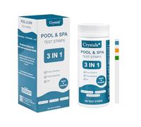 Crystals 150pcs Hot Tub Test Strips 3 in 1 Pool & Spa Water Testing Kit - Chlorine, pH & Alkalinity Dip Test Strips for Swimming Pools, Hot Tubs, Jacuzzis & Easy Water Quality Control