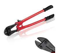 Crystals 18 Inch Bolt Cutter, Chain Cutter for Chains, Padlocks, Wire Fencing, Chicken Wire - Padlock Cutter, Bolt Croppers with Comfortable Rubber Grip - Red