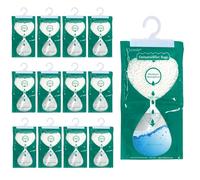 Crystals 18-Pack Hanging Wardrobe Dehumidifier Bags - 250g Moisture Absorber with Leak-Proof Design & Hooks, Damp Traps for Closet, Wardrobe, Car, Office - Effective Condensation and Odour Control