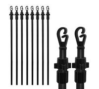Crystals 2.4m Telescopic Laundry Washing Line Prop | Extendable Clothes Drying Support Pole | Heavy-Duty Adjustable Clothesline Prop for Outdoor Drying & Washing Lines (8 X Prop Line)