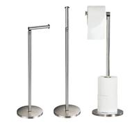 Crystals 2 In 1 Free Standing Chrome Frame Bathroom Toilet 4 Paper Roll Holder Dispenser