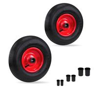 Crystals 2 Pack 14" Wheelbarrow Wheels - Heavy Duty Replacement Tyres with 25mm Axle Bore & Reducer Bushes, Pneumatic Wheels for Garden Cart, Sack Truck, Barrow & Trailer