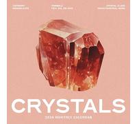 Crystals 2026 Calendar | Crystal and Gemstone Art Prints | Boho Decor Wall Planner | Gemstones, Healing Crystals, Gemstones, Geology, Energy Work | Marble City Press | 12” x 24” Open | Sustainable |