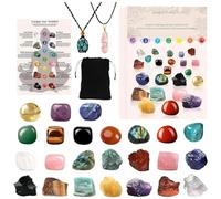 Crystals - 24 Days 2025 Christmas Countdown Box | Includes 24 Meditation Healing Stones For Mindfulness Energy Balance | Crystal Gift Set - Boys Girls Meditation Lovers