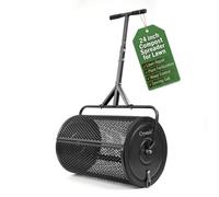 Crystals 24" Steel Compost Spreader Roller Overseeding Peat Grass Seed Manure Topsoil 70L
