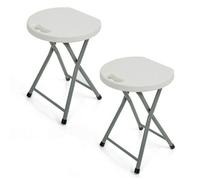 Crystals 2X Bar Stool Folding Flat Solid Plastic Metal Frame Seat Breakfast Camping Stool