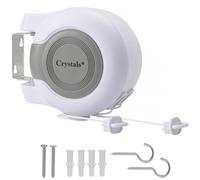 Crystals 30M Retractable Reel Clothes Lines Washing Line With Twin Cable Wall - Mounted