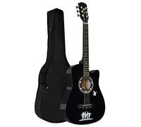 Crystals 38” Classical Acoustic Guitar, Full pack Size 4/4 with Accessories 6 Strings Guitar Stand, Portable Guitar Plectrums, Guitar Tuner, Bag & Strap (Black Guitar Only)