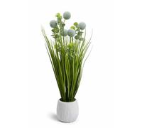 Crystals 50Cm Modern Faux Artificial Lavender Plants In Pot Artificial Green Foam Ball Plant