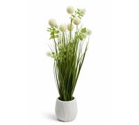 Crystals 50Cm Modern Faux Artificial Plants In Pot Silk Artificial White Foam Ball Plant