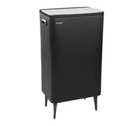 Crystals 60L Dual Compartment Waste Bin Kitchen Rubbish Waste Separation Pedal Bin With 2 Compartments, Black