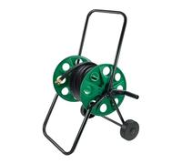Crystals 60m Garden Hose Reel Cart - Portable Water Pipe Storage with 2 Wheels - Lightweight & Durable Freestanding Hose Holder for Outdoor Lawn & Garden - Heavy Duty Frost-Resistant Watering Reel