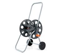 Crystals 60M Garden Hose Reel Cart with Wheels, Heavy Duty Hose Pipe Trolley, Portable Freestanding Water Hose Storage Holder with Easy Wind Handle, Grey