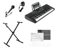 Crystals 61-Key Digital Piano Keyboard with Adjustable X-Frame Stand, Microphone & LED Display - Beginner-Friendly Electric Piano Keyboard 61 Keys - Portable Digital Electric Keyboard Piano with Stand