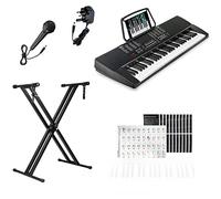 Crystals 61-Key Digital Piano Keyboard with Stand - Portable Electric Keyboard with Adjustable Stand, LCD Display - 61 Keys, 255 Rhythms