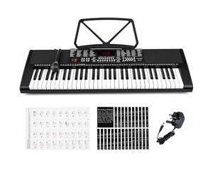 Crystals® 61 Keys Electronic Teaching Keyboard Digital Music Piano Instrument & Microphone - Black