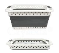 Crystals 67L Folding Collapsible Laundry Basket Cloth Washing Space Saving Pop Up Bin