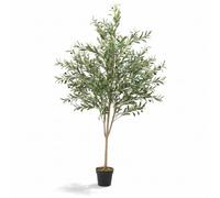 Crystals 6Ft Decorative Artificial Flora - Small Artificial Plants in Pots - Fake Plants for Indoor Decor - Faux Plants for Bathroom - Artificial Indoor Plants (Olive Tree)