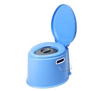 Crystals 6L Large Lightweight Portable Camping Toilet Seat with Washable Bucket, Roll Holder - Compact Portable Toilet for Travel, Festivals & Fishing (Blue Toilet Seat)