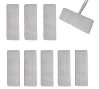 Crystals 8PCS Microfibre Mop Pads - Reusable Replacement Heads for Wet & Dry Cleaning, Compatible with Spray & Reveal Mops - Ideal for Home, Kitchen, Bathroom, Office & Wall Cleaning (Grey)