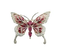 Crystals Adorned Butterfly Brooch Enameled Finish Multipurpose Fashion Accessory For Special Occasions Fashion Butterfly Pin