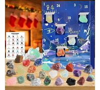 Crystals Advent Calendar 2025, 24 Days Natural Crystal Minerals & Fossils Gemstones Christmas Countdown Advent Calendars for Kids,Enthusiasts Rock Collection Gifts for Boys Girls Adult Xmas (#2)
